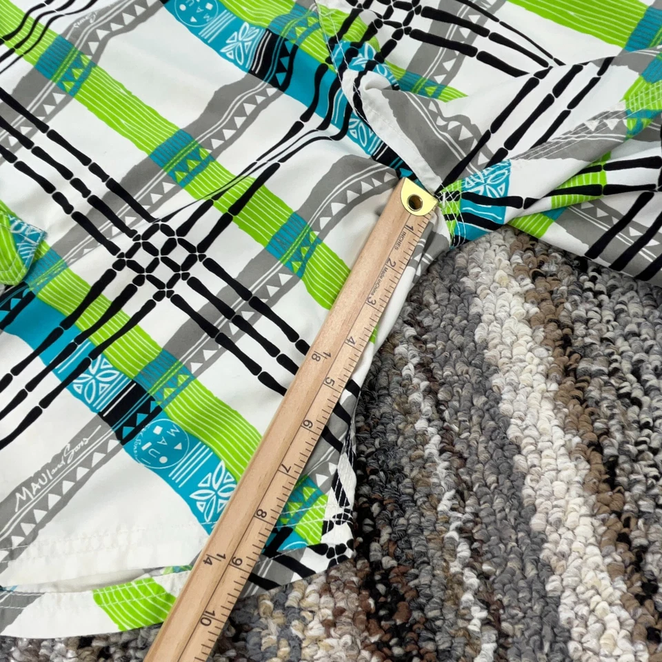 Bañador Maui & Son Hombre 38 Verde Azul A Cuadros Aburrido Pantalones Cortos Surf Adulto Foto 4 de 4