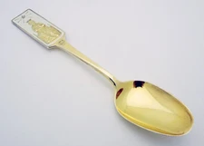 Estate Thorvald Marthinsen Norway 6-1/4” Spoon in Sterling Silver Enamel Finish 