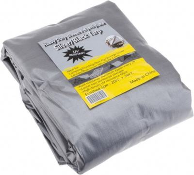 PRO SOURCE Heavy-Duty Silver/Black UVI Polyethylene Tarp: 30 ft x 20 ft x 11 mil