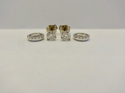 BRILLIANT stud earrings 0.92 carat 36 brilliant 585 gold excellent brilliance.