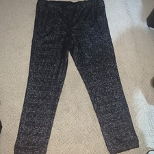Free People Movement Womens Sequin Sweatpants Pull On Pockets Black Size Large