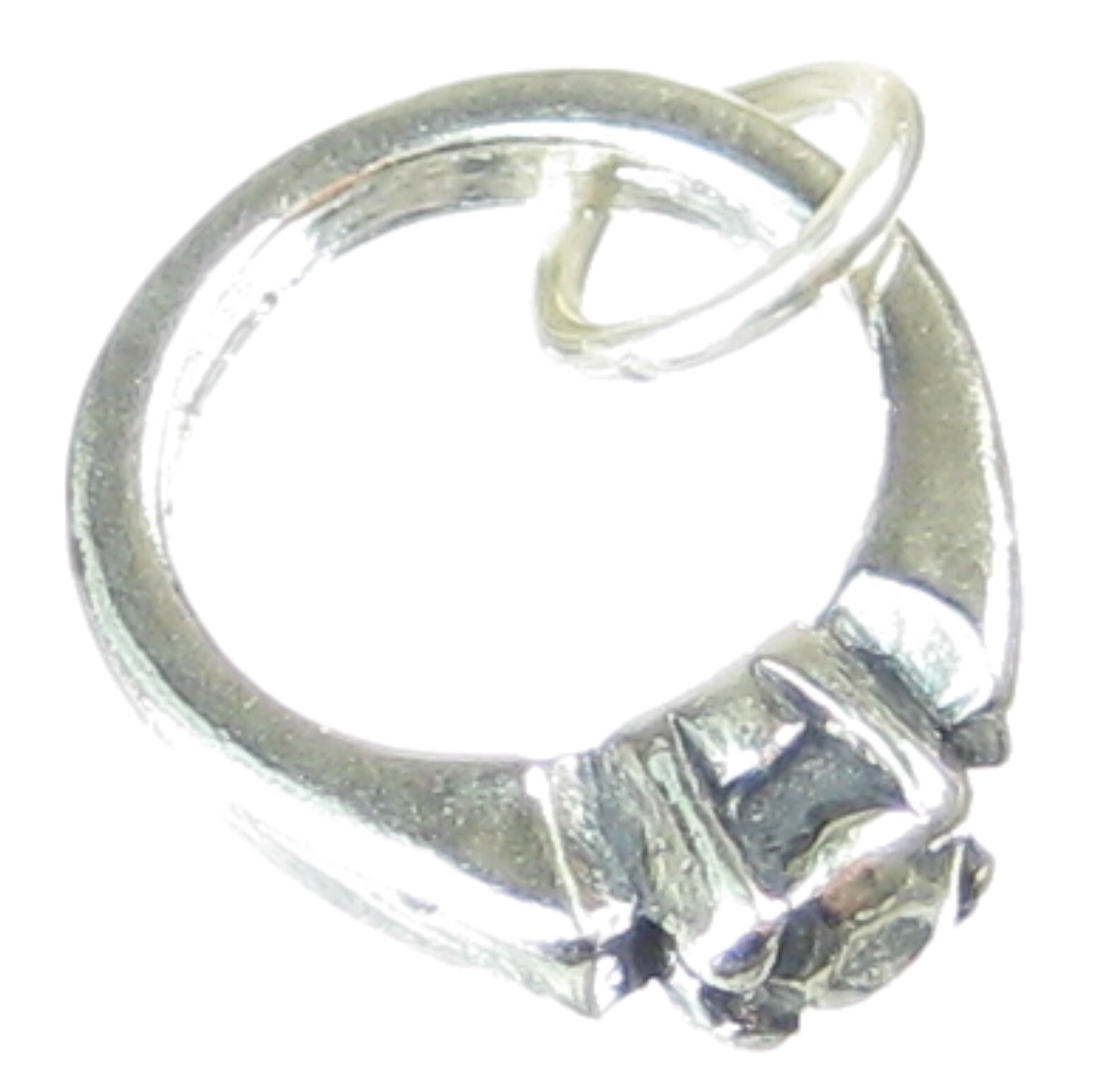 Sterling Silver Engaged Wedding Ring Charm .925 Crafted for Engagement Jewelry-image