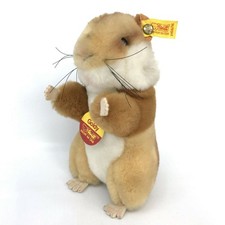 Steiff Plush Goldy Hamster 16cm 6.5in 1980s ID Button Tags Vintage