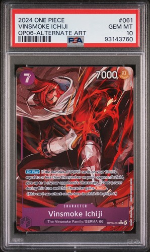 Vinsmoke Ichiji (Alternate Art) graded PSA 10 for sale on eBay