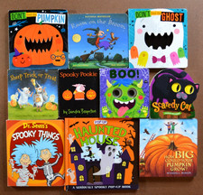 Set of 10 BOARD BOOKS About HALLOWEEN, Pumpkins Jack-o-Lantern Trick or Treat H2