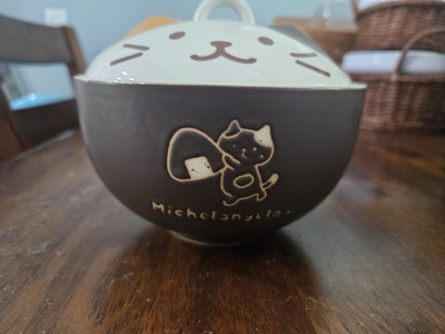 Kawaii Cat Ramen Noodle Bowl Cooker Set with Lid Cat Kitty  Michelangelo