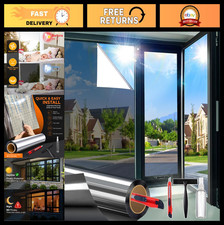 Reflective One Way Window Privacy Film - Sun Heat Blocking, Anti-UV, Removable T