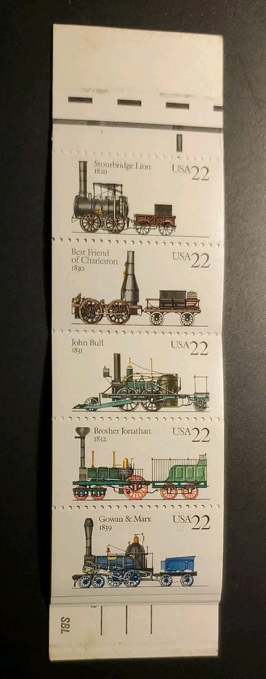US 2366a BK163 Steam Locomotives, Complete Booklet/20, 4 panes/5, Mint NH - Image 2 of 2