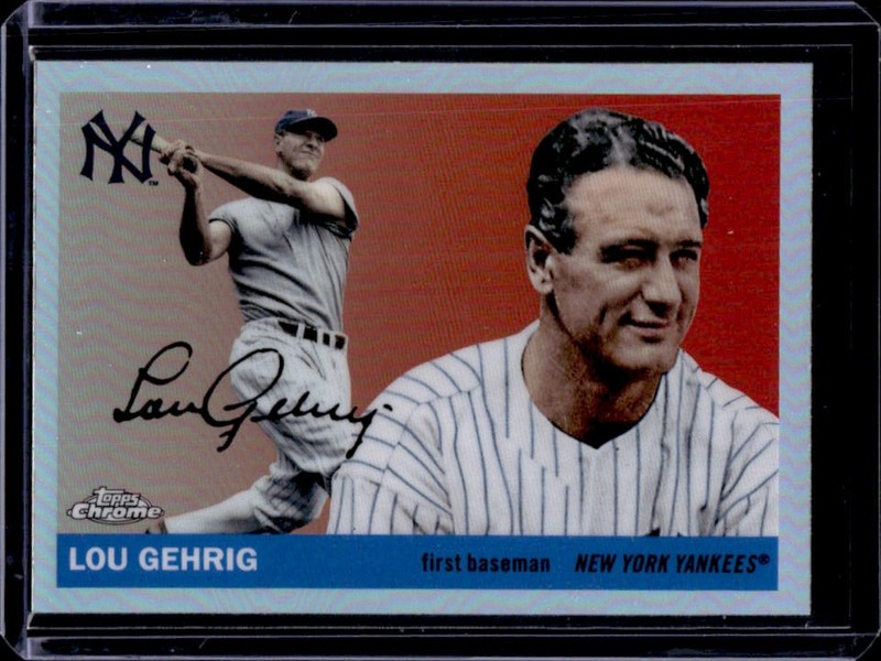 2025 Topps Chrome Platinum Lou Gehrig Refractor #490 New York Yankees