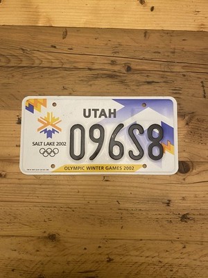 Oldtimer Utah Olympische Winterspiele 2002 US Auto Nummernschild 096S8