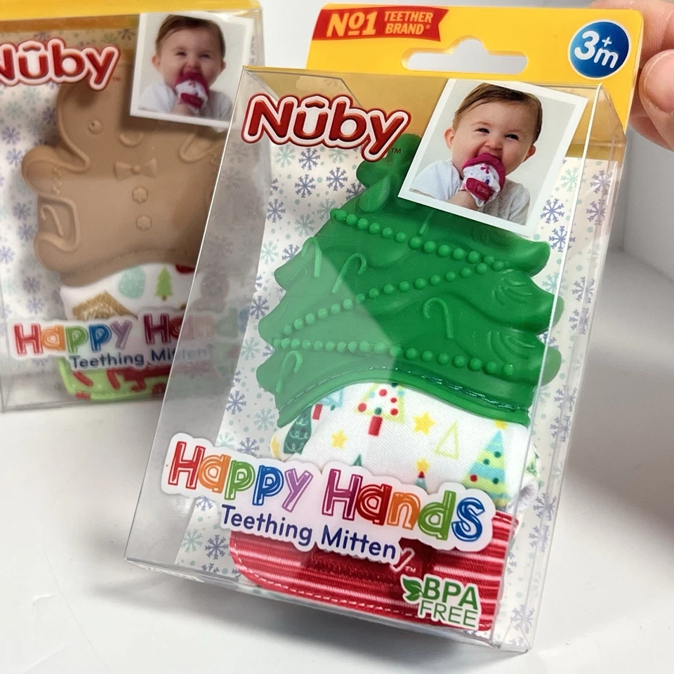Nuby Happy Hands Teething Mitten Holiday Set – BPA Free (4 Pack)  - Image 4 of 4