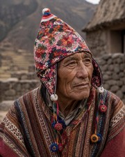 Vintage Andean Chullo Hat Handwoven Wool Folk...