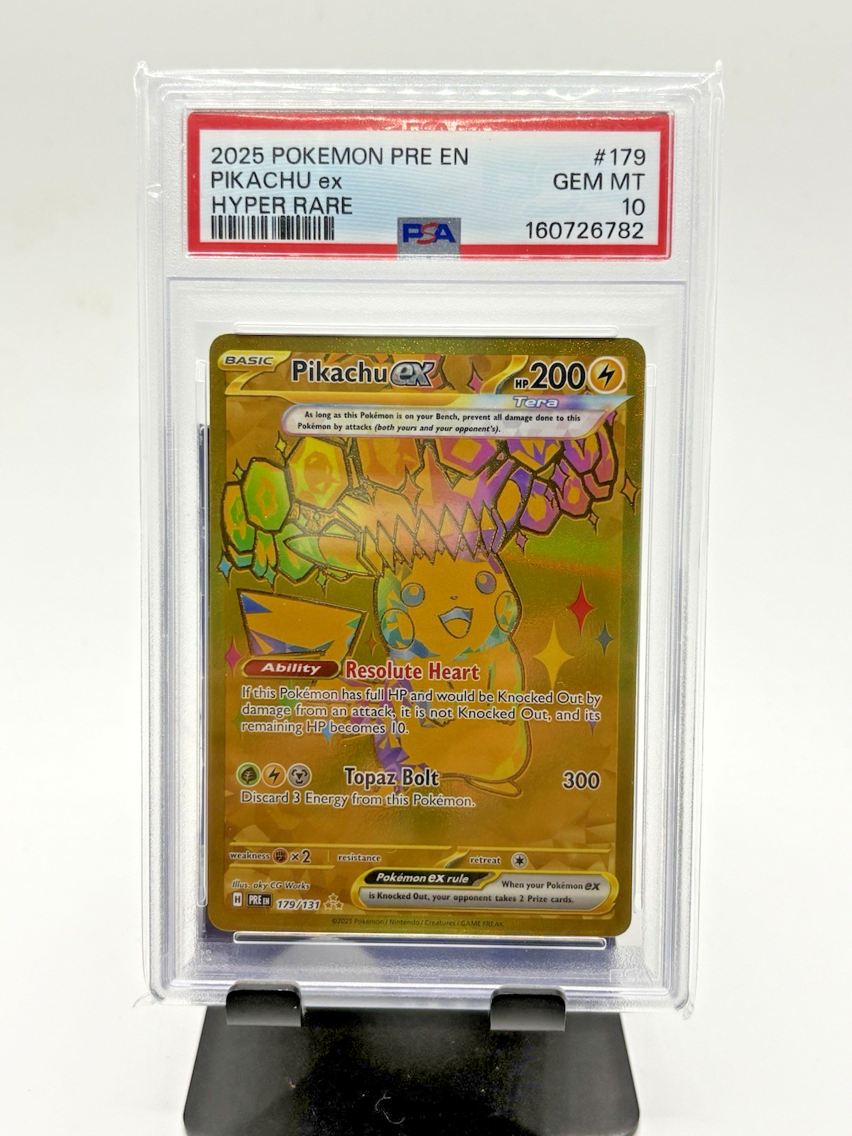 PSA 10 - POKEMON PRE EN-PRISMATIC EVOLUTIONS HYPER RARE #179 PIKACHU EX