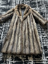 Vintage Manor Feldman Chicago Fox Fur Coat Brown Womens Size Medium-Large