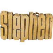 New Brass Stephen Steve Stevie Steven Name Tag 1970s NOS Vintage Belt Buckle