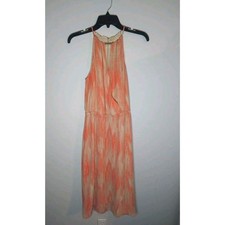 Michael Kors Maxi Sleeveless Dress Size 6 MIDI Orange Boho Cottage Core Feminine