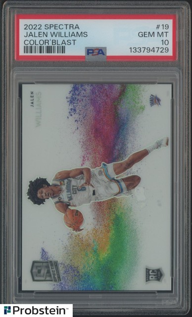 2022-23 Panini Spectra Color Blast #19 Jalen Williams RC Rookie SSP PSA 10