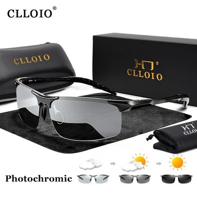 CLLOIO Photochromic Polarized Sunglasses Men Anti-Glare Day Night Driving UV400