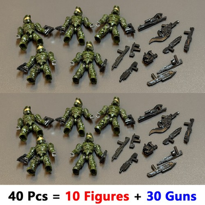 #ad LOT 40 HALO MEGA BLOKS UNSC DARK GREEN SPARTAN MARK IV MINI FIGURE 97520 TOYS $14.09