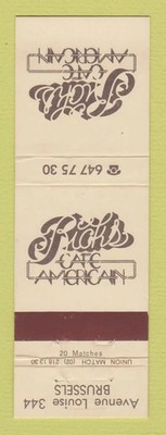 Matchbook Cover - Rick's Cafe Americain Brussels Belgium