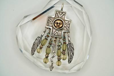 Vintage Roger Skeet Navajo Cross Face Arrow Sterling Silver Pendant Brooch JB24