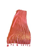 Long pink, sheer irradescent Lightweight Scarf With Tassles