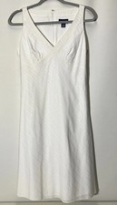 Ann Taylor Petites White Cotton Dress 10P Summer Ready!