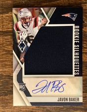 2024 Panini Phoenix Javon Baker Rookie Silhouettes Patch Auto #/149 Patriots