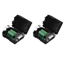 VGA Connector 9-pin 2-Row Female Serial Port Terminal Breakout Pack of 2 w Nuts