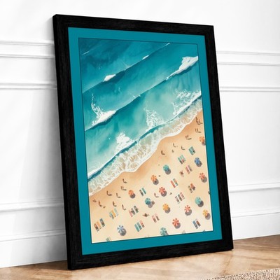 Gerahmter Wandkunstdruck Strand von der Küste Wohndeko fertig zum Aufhängen
