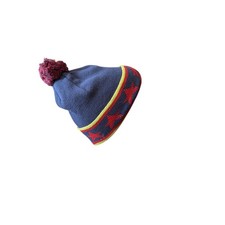 Company Kids Star Knit Beanie OS   Blue Red Pom Pom Winter Hat