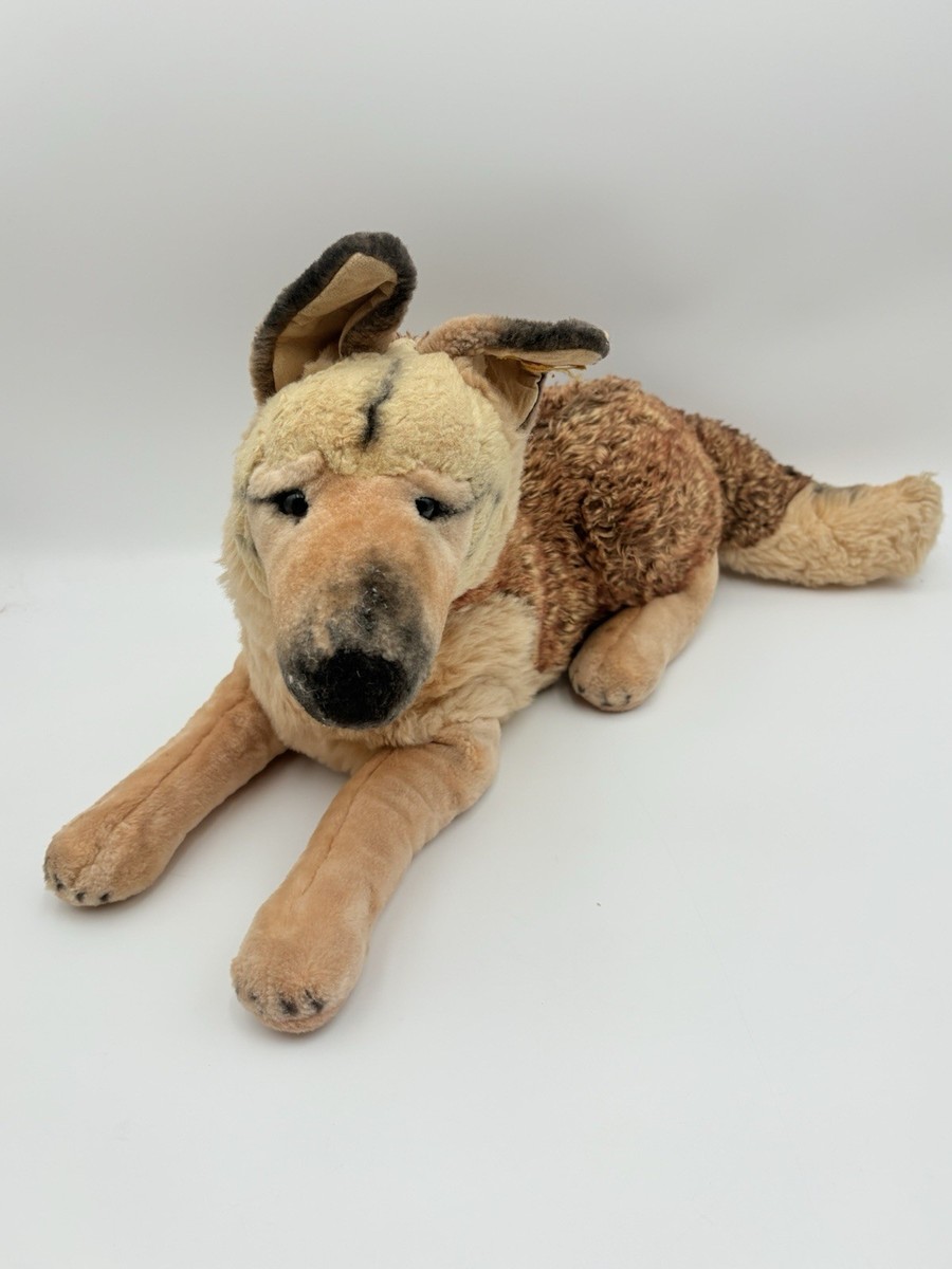 Steiff AKC German Shepherd Plush Laying Down Puppy Dog