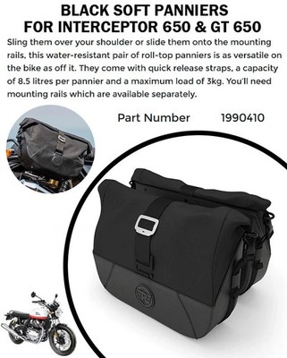 FiT For Royal Enfield Interceptor & Continental GT 650'' Soft Pannier Bags Pair''