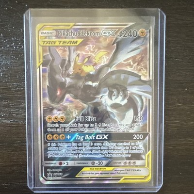 Pokemon Pikachu & Zekrom GX SM168 SM TAG TEAM Promo Holo English 240 HP