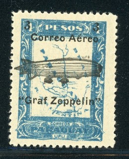 WORLDWIDE ZEPPELIN Selections PARAGUAY: Scott #C54 3P/4P SCHG (1931) CV$16