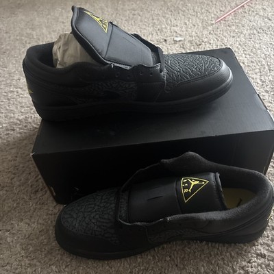 Nike Air Jordan 1 Low Black Elephant Print Yellow IM6568-010 Men's Size 11 New