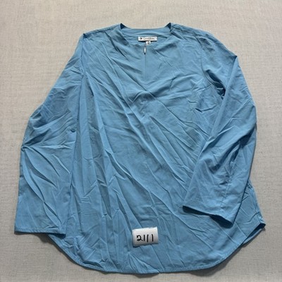 Coolibar Chamboard Tunic Top UPF 50+ Women Sz M Blue New Without Tags