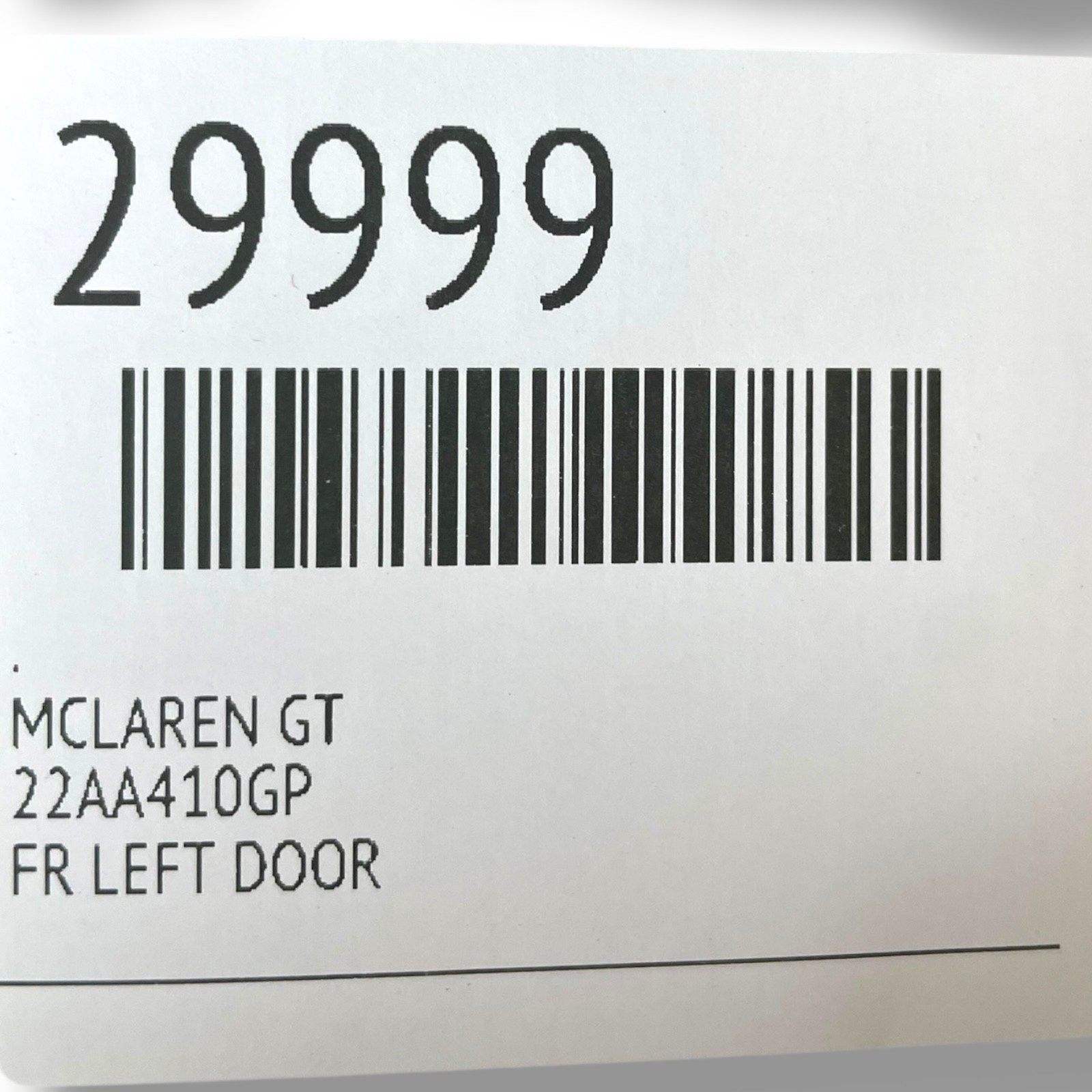 McLaren GT 2019-2023 Front Left Side panel P/N 22AA410GP