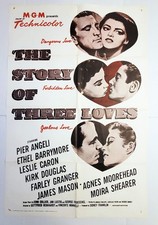 THE STORY OF THREE LOVES (1953) * KIRK DOUGLAS JAMES MASON 1 sheet movie POSTER