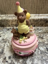 Heritage House Playful Teddy Bears Birthday Surprise Music Box Limited Edition