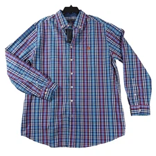 US Polo Assn Button UP Shirt Men Large Tall LT Chest Pocket