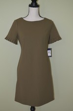 Tommy Hilfiger Short-sleeve Shift Dress Olive Green Women's Size 2 NWT $99