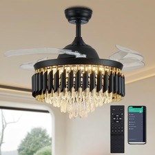 42 Dimmable Black Fandelier Ceiling Fans With Lights And Remote Modern Retra... 42 Dimmable Black Fandelier Ceiling Fans With Lights And Remote Modern Retra...