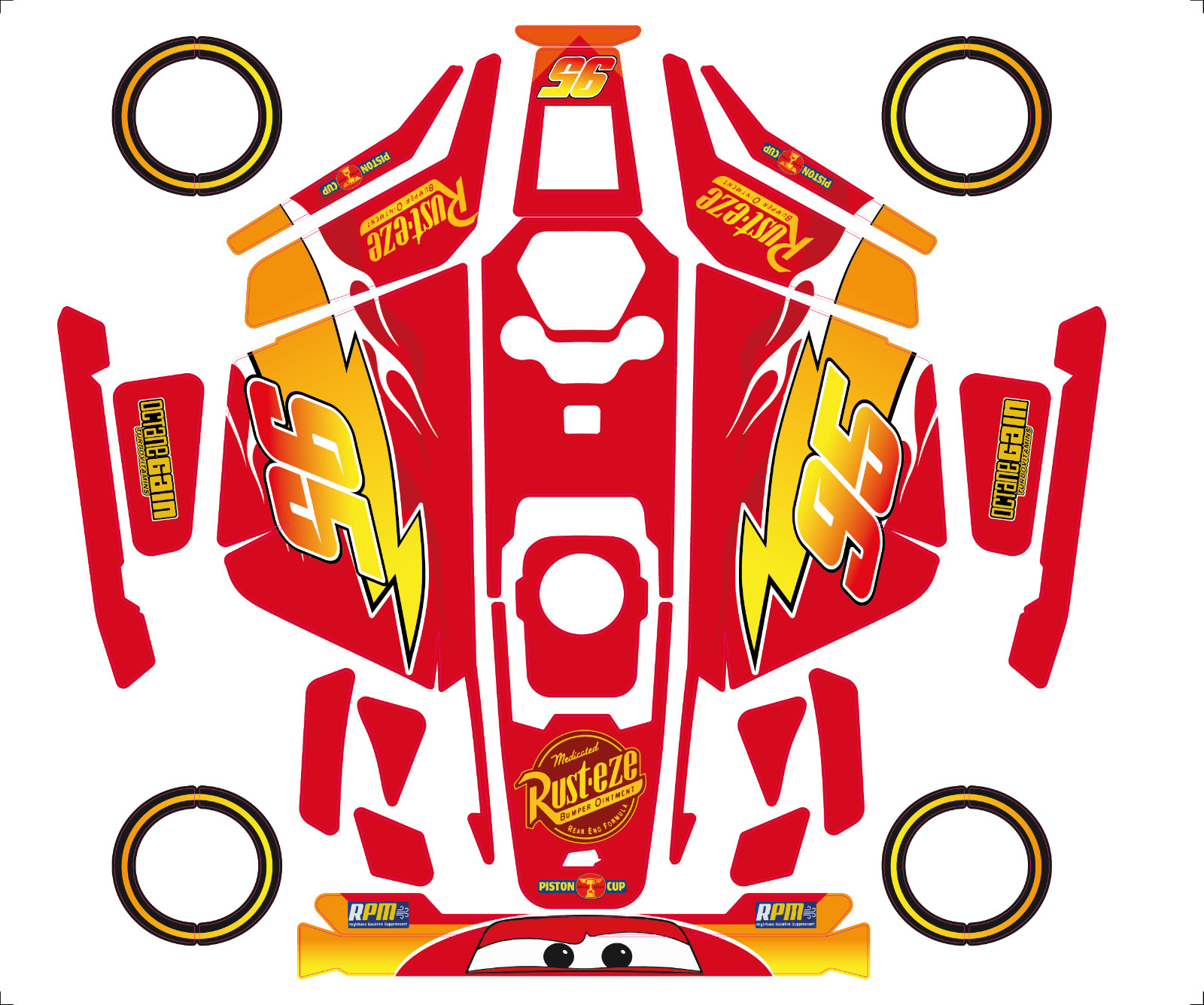 Stickers Luba Flasch McQueen : Animez votre Jardin avec ce Kit pour Tondeuse Robot