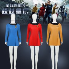 Cosplay TOS Female Duty Uniforms The Original Series Blue Gold Red Dress Costume