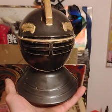 Decorative Medieval Metal Knight Helmet Display Piece, Black Gold