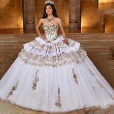 Vestido Mexicano Charro Quinceañera para 15 Años Mangas Largas Plisado Lentejuelas en Niveles