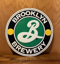 Large 17” Brooklyn Brewery Bar Metal Beer Sign Man Cave