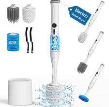Electric Toilet Brush and Holder Set, Electric Toilet Bowl Scrubber Kit with 8 R