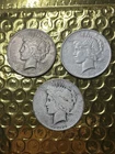 Lot Of Three Peace Dollars 90% Silver Bullion 1925, 1922 And A 1922 = 2.19 Oz.